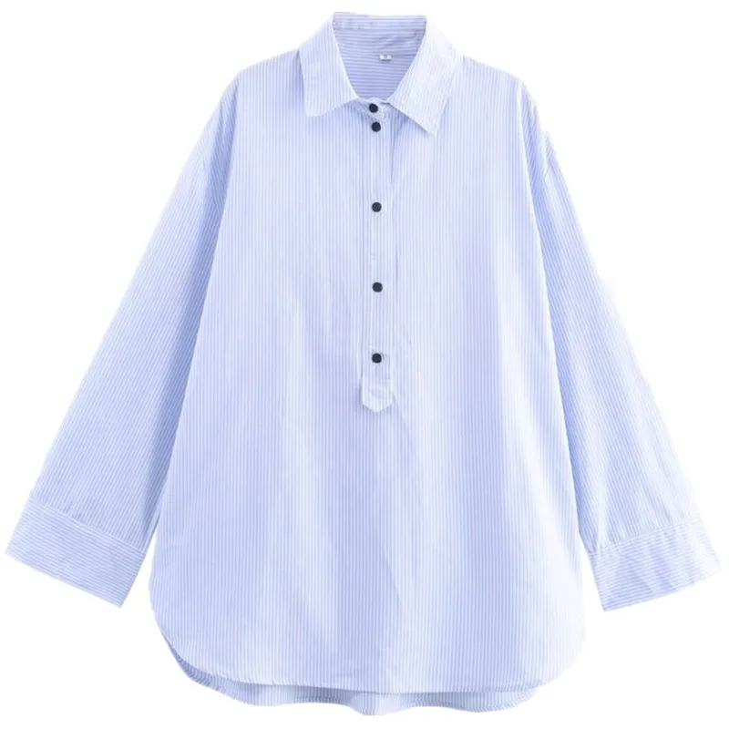 

Loose Casual Striped Long Sve irt Women's Faion Autumn New Arrival Versatile Comfortable Fit 2025 Fall Collection