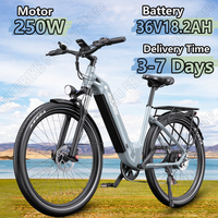 ONESPORT OT05 E-Bike 250W Motor 36V18.2AH Integrated Lithium Battery Adult E-Bike Hydraulic Disc Brake 27.5 Inch Tire City Ebike