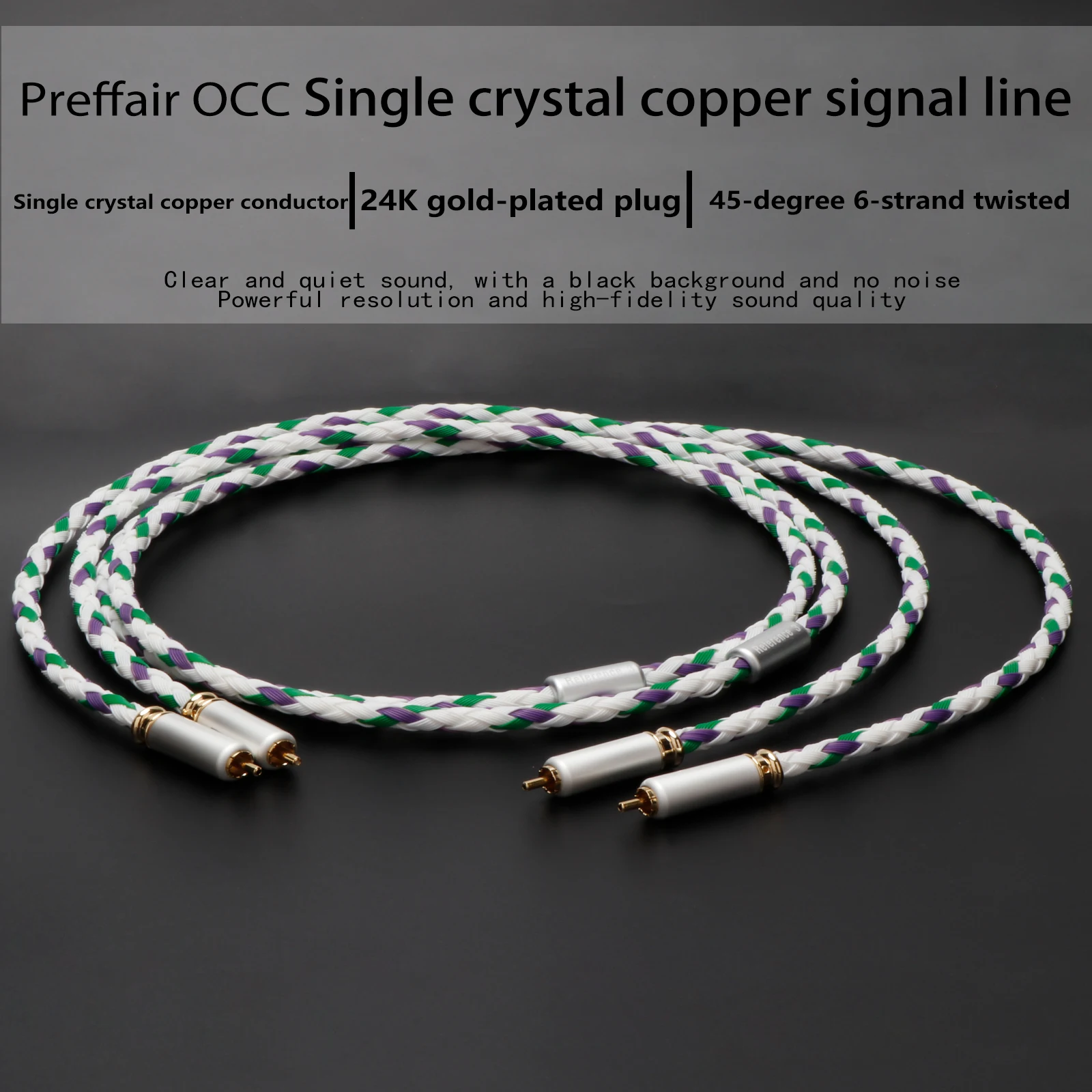 

X447 Preffair OCC Copper Twisted Core DIY RCA Interconnect Cable Hifi Cables With Gold Plated Plug,Audio/Video Signal RCA Wire