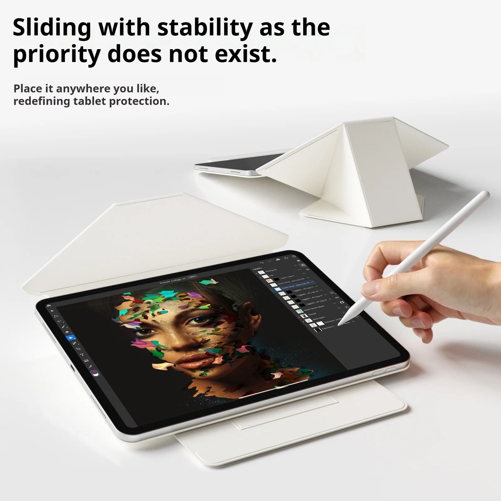 ZOYU Magnetic Case for iPad Air 4/5/7/8th Gen, for iPad 10/11th /Pro 11 12.9 13 M2 M3 Mini 6/7th , 20+ Multi-Angle Origami Cover view 5