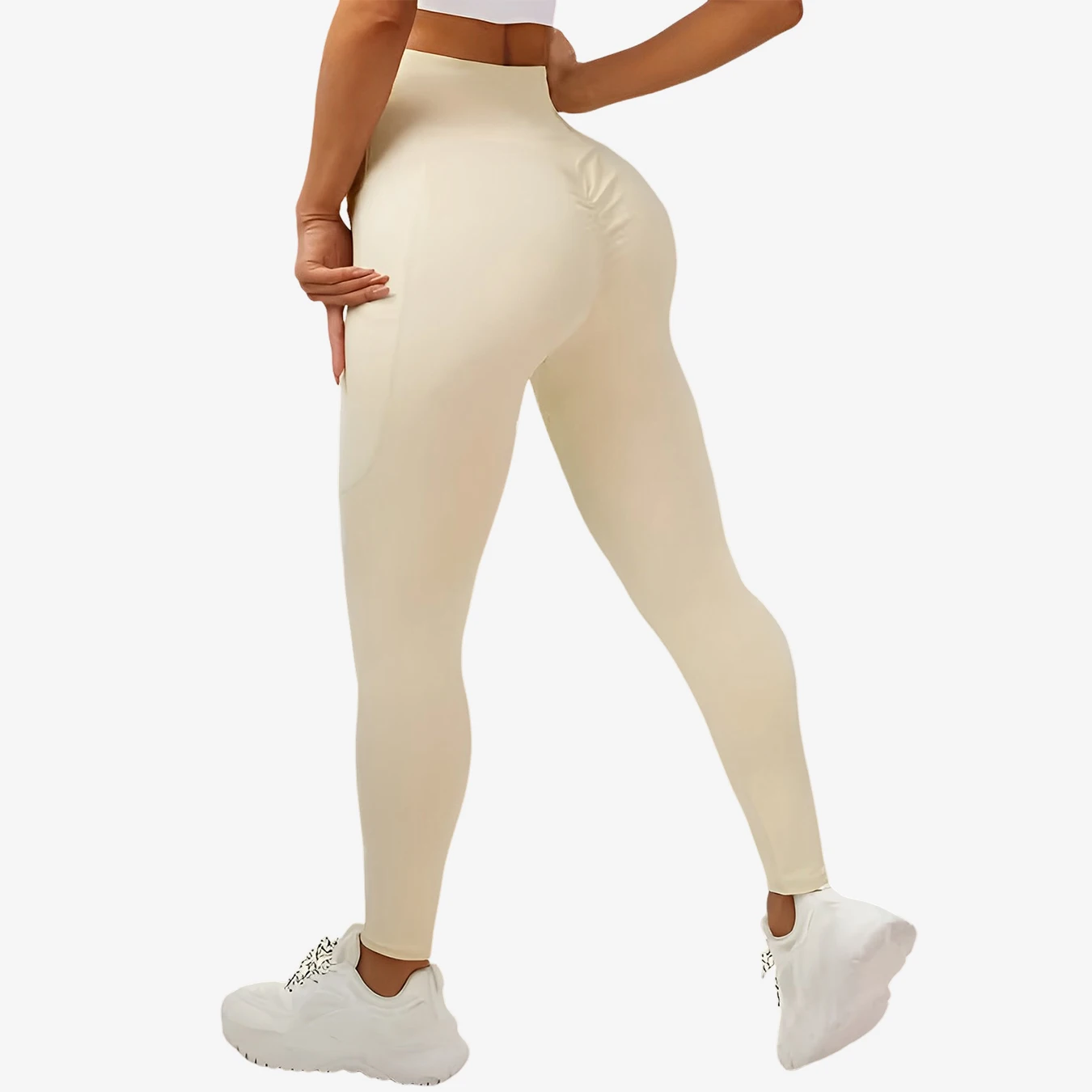 

Women Yoga Naked Pants Hip Lifting Dance Tight Trousers High Waist Sweatpants Gym Fitness Leggings Running Pocket Sports Pants