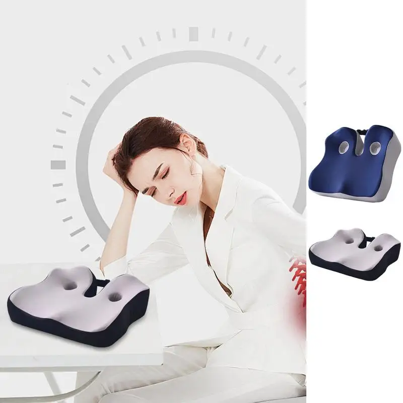 Memory Foam Sit Bone Relief Seat Cushion for Butt Lower Back Hamstrings Hips Ischial Tuberosity Reduce Fatigue for Chair