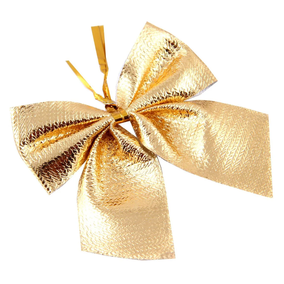 12 قطعة الانحناء الشريط الحلو Bowknot شجرة عيد الميلاد زينة الذهبي الساتان 197x197x008in عيد الميلاد الحلي عيد الميلاد Bowknot