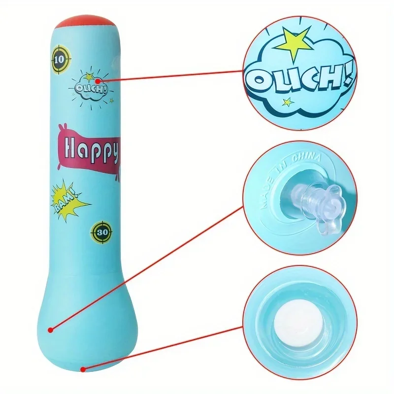 Inflatable Bopper Children Punching Bag with Bounce-Back Action Inflatable Punching Bag for Kids Presents Inflatable Toys image 3