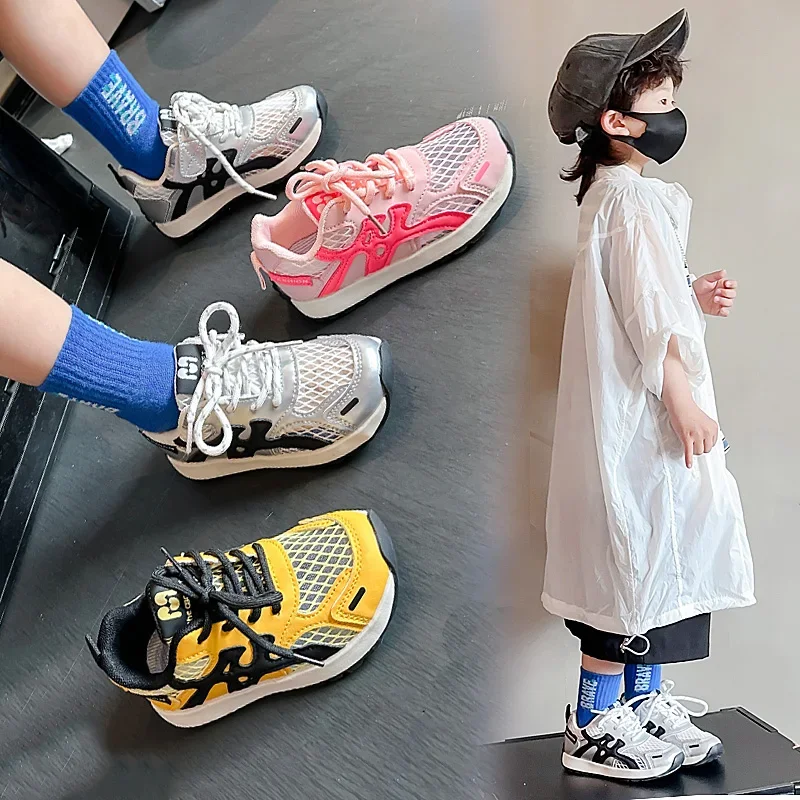 

Fashion Mesh Breathable Baby Walking and Running Shoes for Boys Girls Dad Shoe Children's Shoes 2025 Summer Kids Sports Sneakers