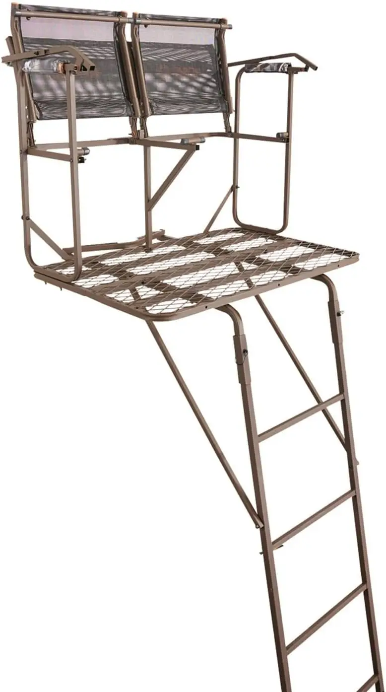 17' 2-Man Ladder Tree Stand Climbing Hunt Seat, Hunting Gear Equipment Accessories