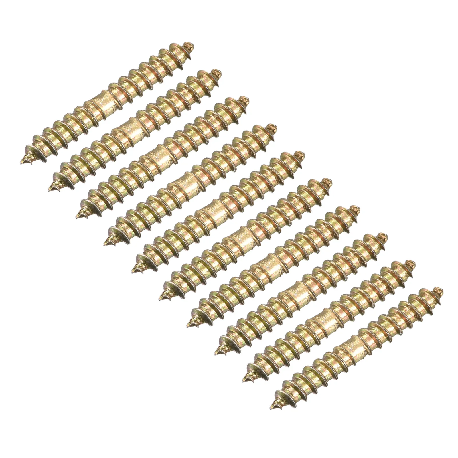 12-80pcs 4x25mm 4x30mm 5x40mm 8x50mm Hanger Bolts Double Ended Self-tapping Thread Wood To Wood Dowel Screws For Wood Connecting