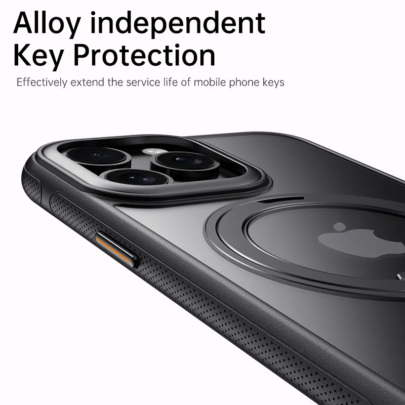 360° Rotation Ring Stand Magnetic Phone Case For iPhone 13 14 15 16 Pro Max 16 Plus 16E Magsafe Matte Military Shockproof Cover - Image 4