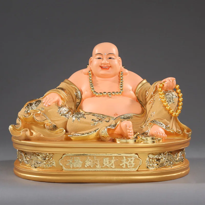 large Southeast Asia HOME SHOP company brisk thriving business GOOD LUCK Golden wealth God Maitreya Buddha FENG SHUI statue