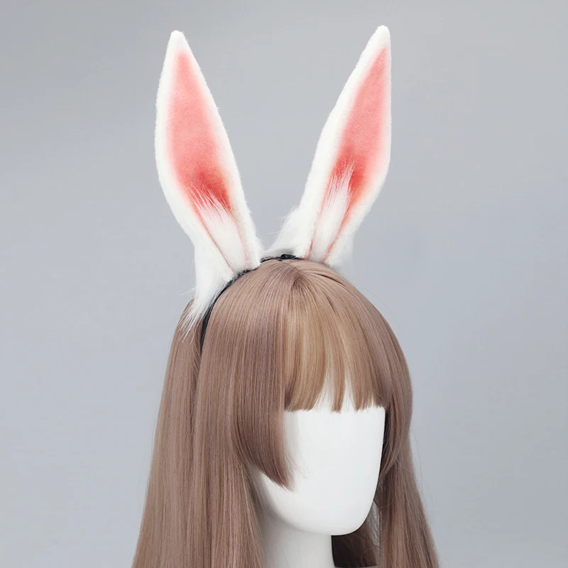 AniLV Bunny Girl Anime Game Rabbit Easter Headband Cute Pink Plush Ears Headwear Cosplay