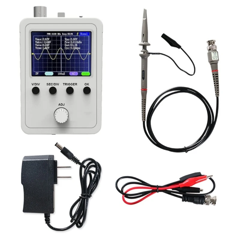 

Easy to Use Digital Oscilloscope with 2.4" LCD, BNC Clip Cable Pre Assembled for Immediate Use in Electrical Experiments