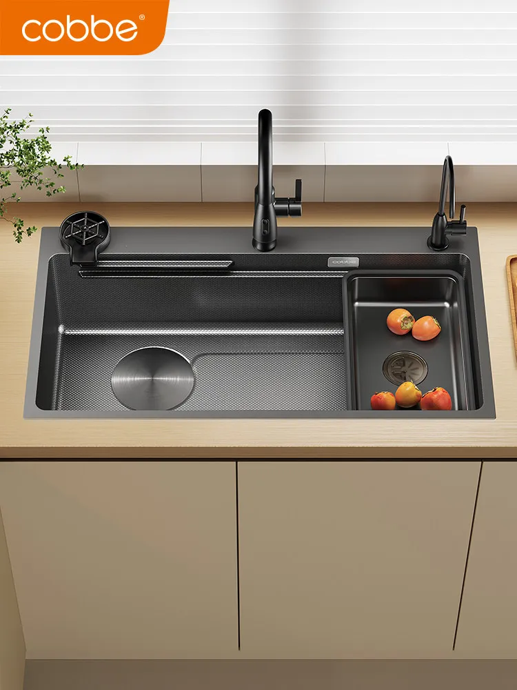 Yjq vegetable basin single slot stainless steel kitchen sink under the counter basin thickened dishwashing sink