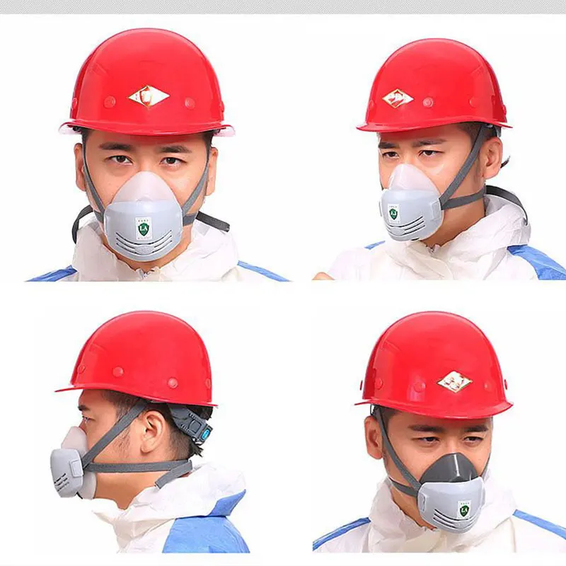 Reusable Washable Dust-proof Gas Mask Respirator Half Face Anti Haze Fog Safety Construction Grinding And 1201 Filter Accessory