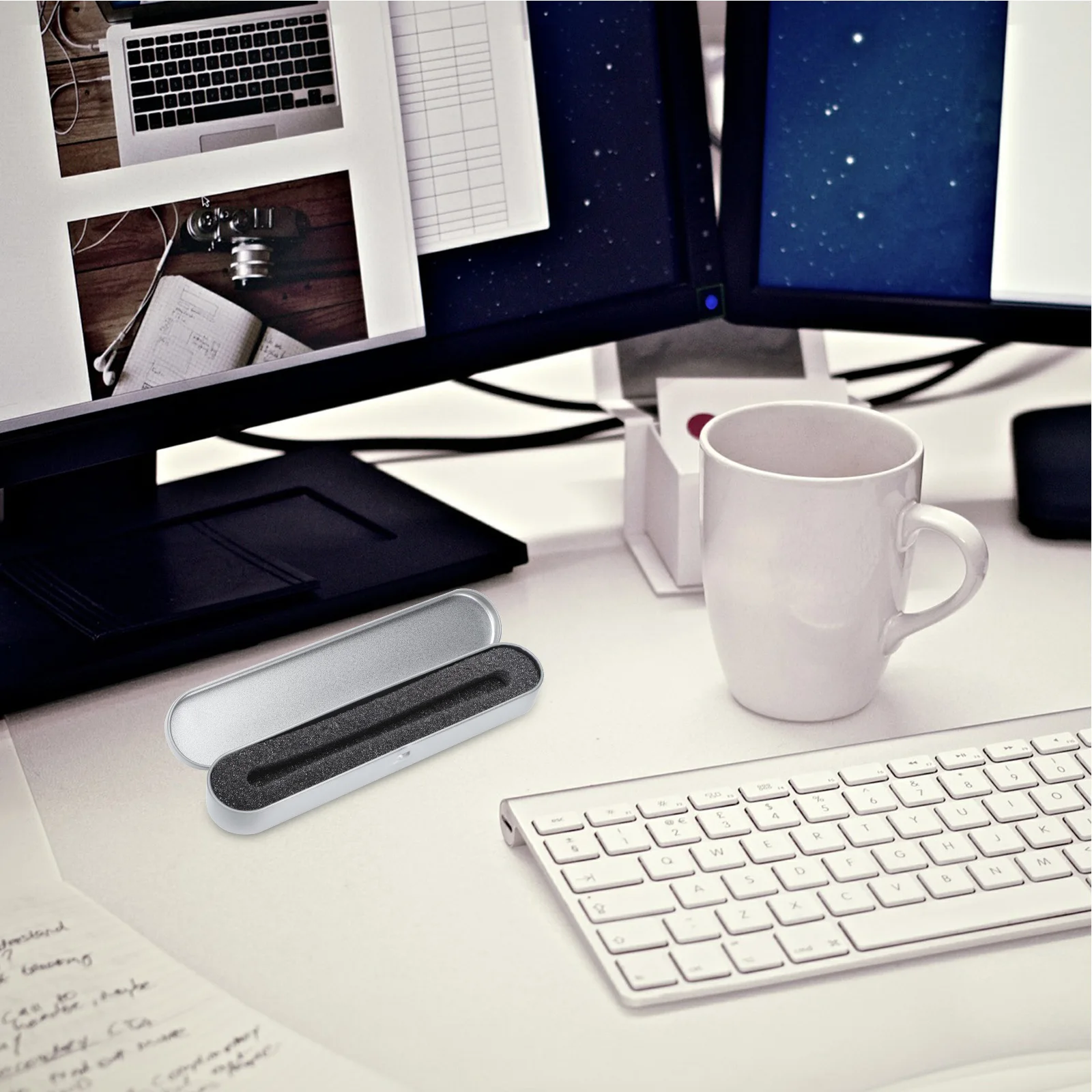 

4Pcs Metal Pen Boxes Square Portable Storage Cases Lightweight Durable Pen Protection Organizer for Travel Brass Pencil Case