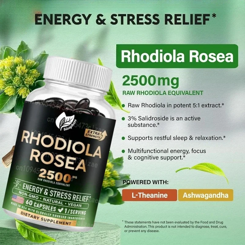 

Добавка Rhodiola Rosea 2500 мг — Южноафриканский пьяный теонилин баклажанов — подходит для мужчин и женщин — капсула на один месяц