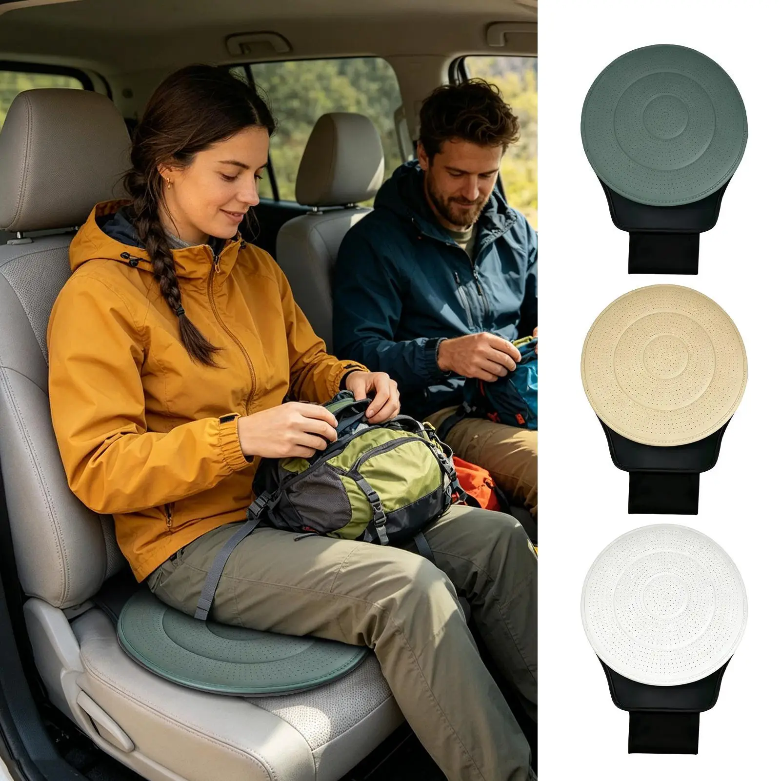 Round Seat Cushions For Chairs 360 Degree Rotating Portable Lightweight Ergonomic Pad Round Seat Cushion For Offices Airplane