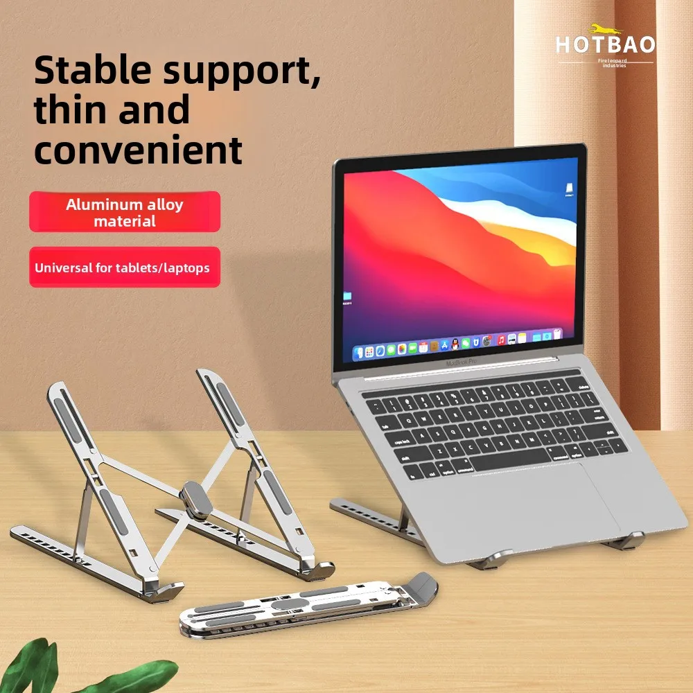 10 Gears Adjustable Aluminum Alloy Portable Foldable Laptop Stand Heat Dissipation Heighten Holder Ipad Pro Accessories Car
