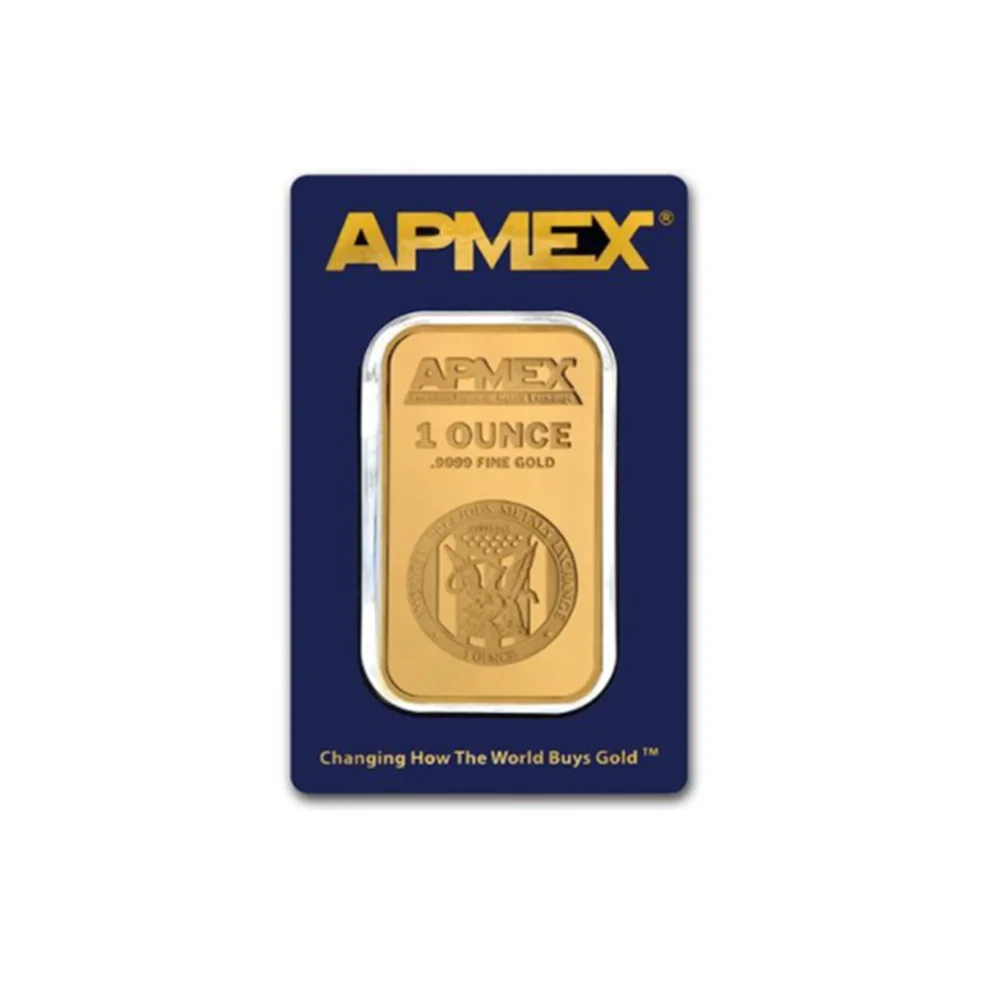 1 oz APMEX Gold Bar High Quality Gold plated Apmex Bullion Non-Magnetic Silver Bar Hot Selling Business Gift Collectible