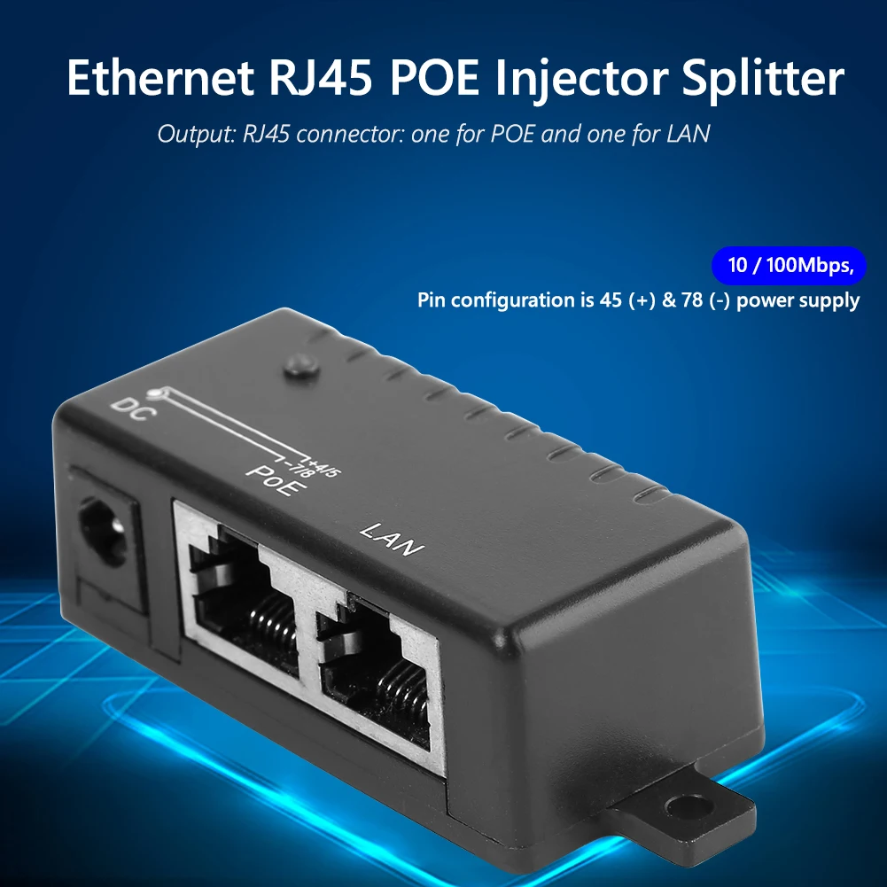 

PoE Splitter PoE Injector RJ45 Passive DC 5.5mmx2.1mm Input Adapter Connector