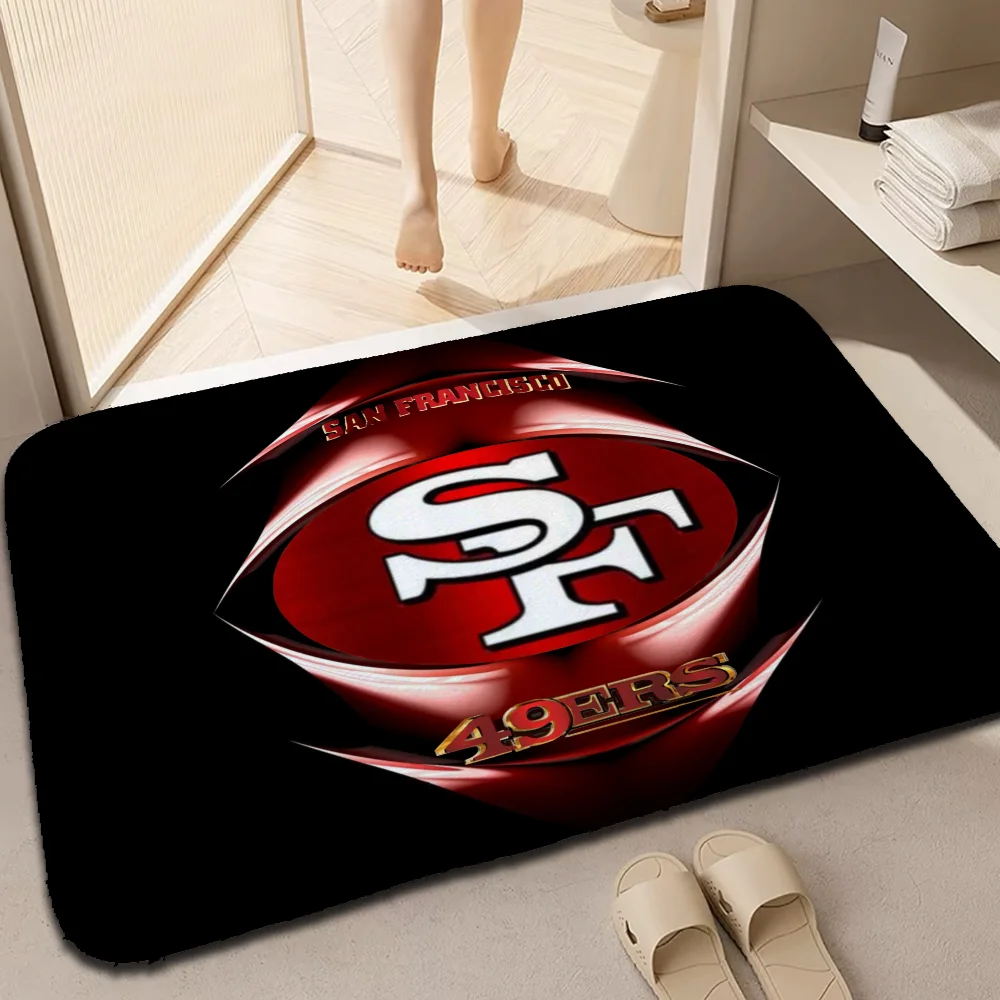 Floor Mats S-San Francisco 49ers Bathroom Mat Aesthetic Room Decoration Carpets for Bedroom Doormat Entrance Door Customized