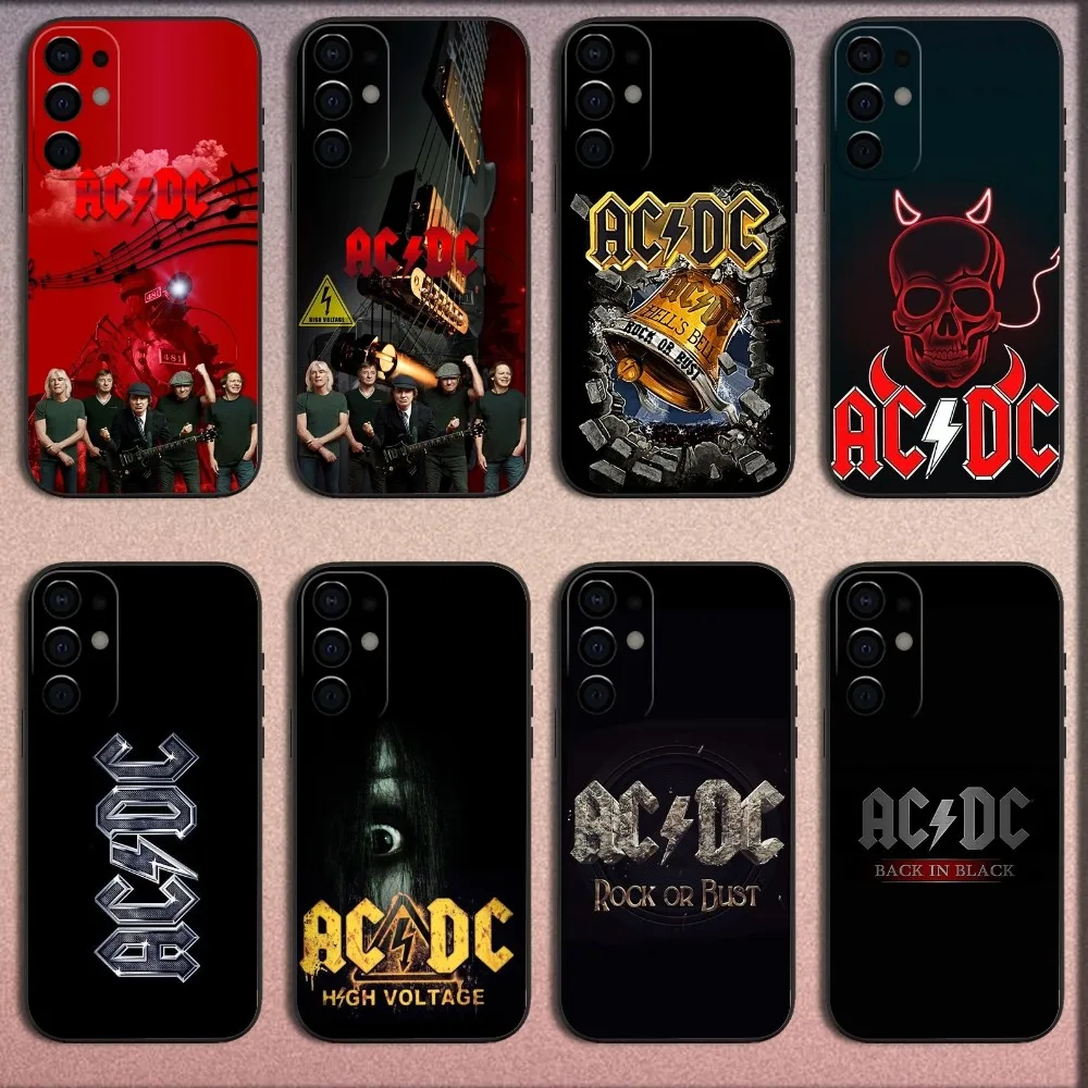 Music Band-C-ACDC-A Phone Case For Samsung S25,S24,S21,S22,S23,S30,Ultra,S20,Plus,Fe,Lite,Note,10,9,5G Black Soft Cover