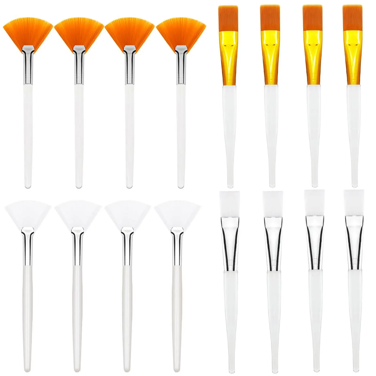 Pincel plano de moda con mango transparente, pincel de pelo suave para acuarela, pincel para pintar, suministros escolares y de oficina, papelería, maquillaje para mujer