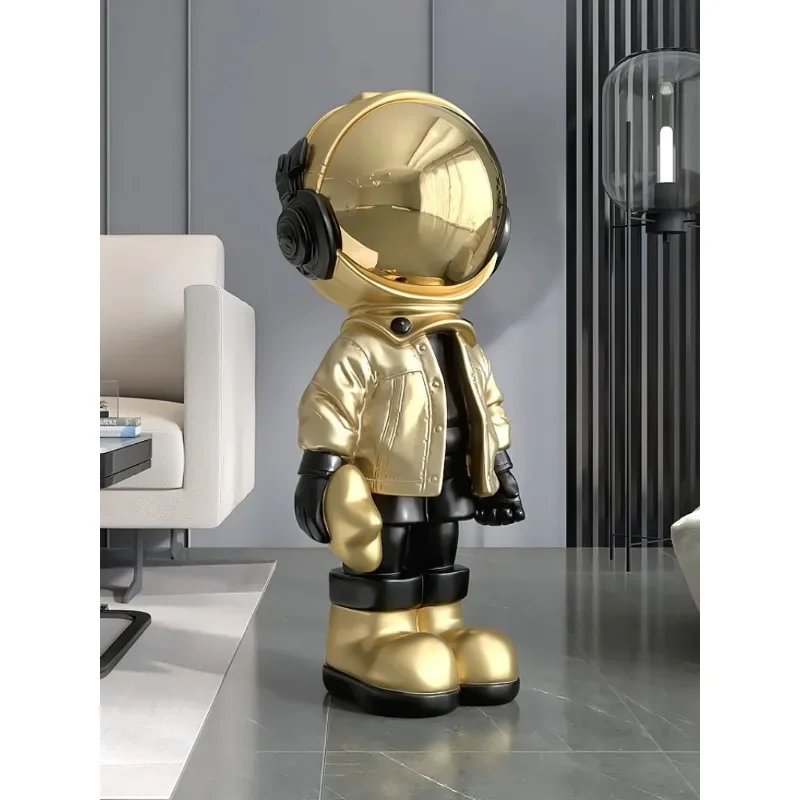 Interior Figurine100CM Astronaut Sculpture Large Floor Ornaments Living Room Sofa TV Cabinet Accessories Resin Statue Home Decor