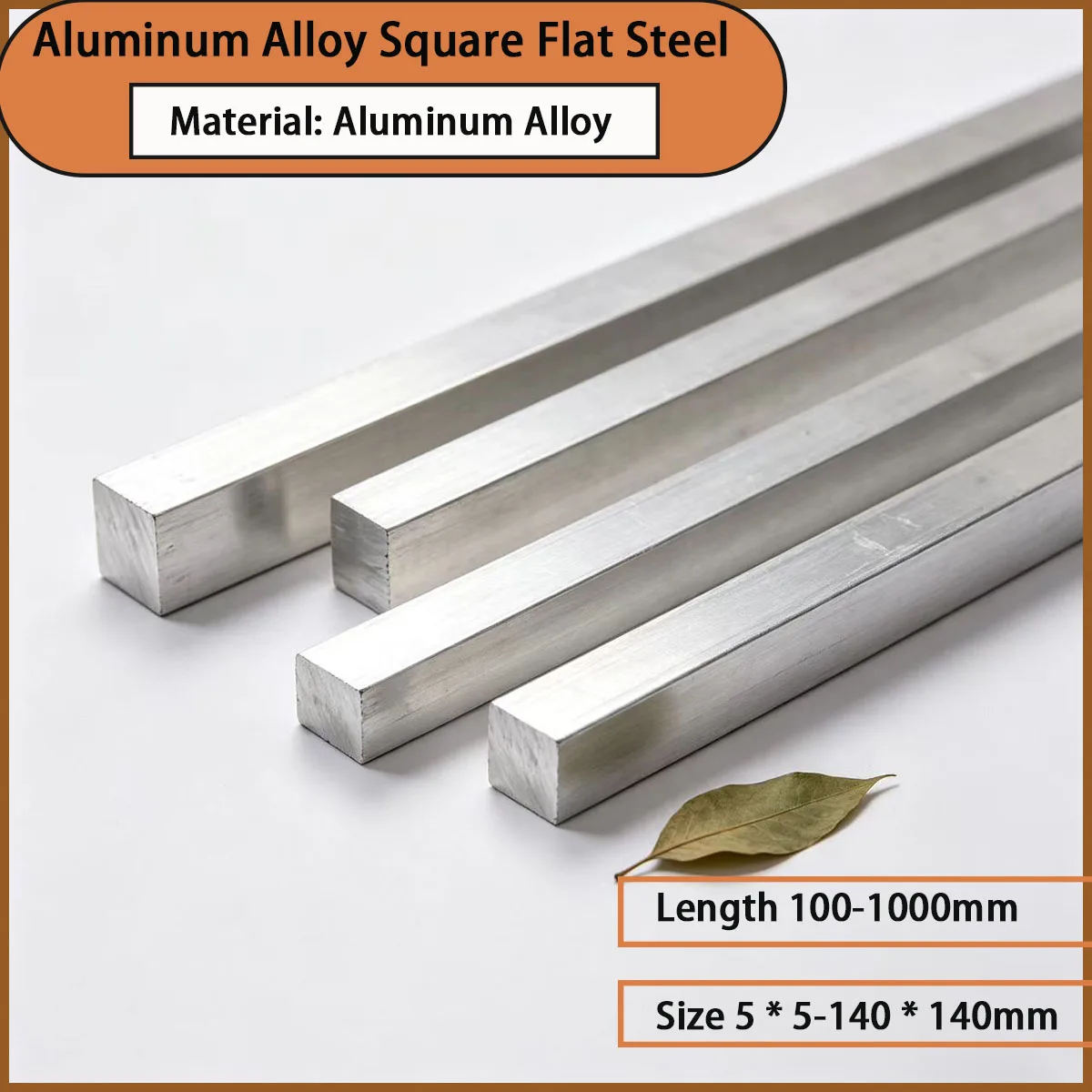

Aluminum alloy square flat steel with dimensions of 5 * 5-140 * 140mm is used for equipment frames, tooling supports,etc