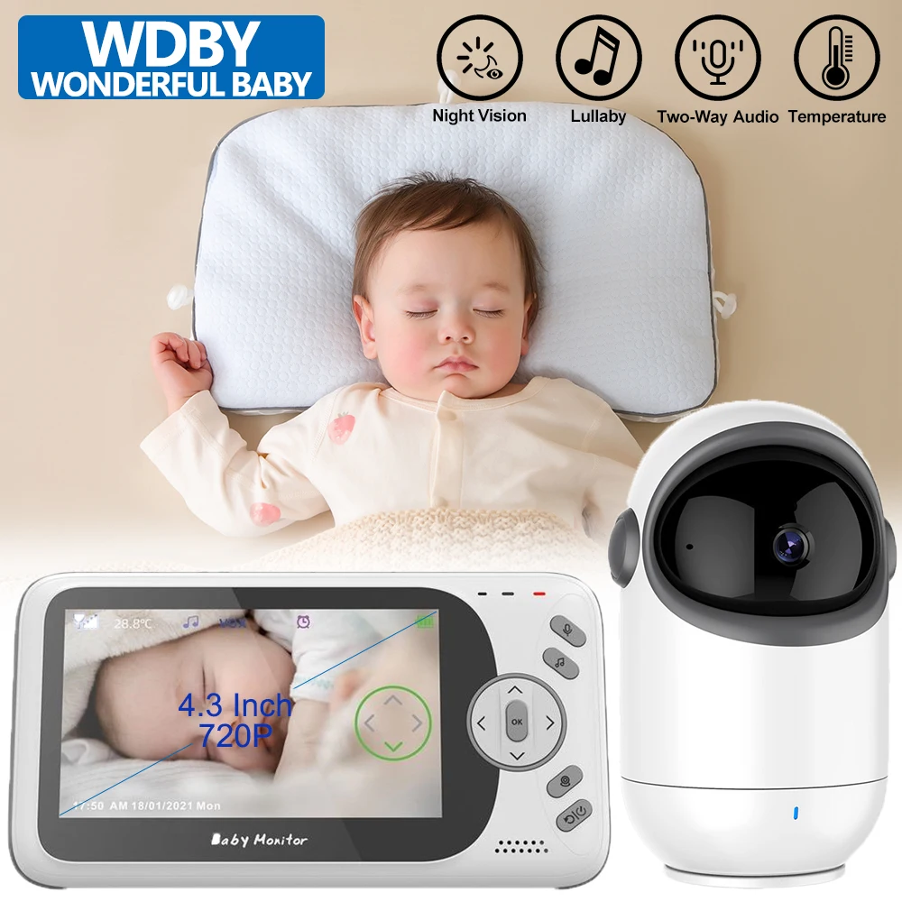 43-inch-video-baby-monitor-with-pan-tilt-camera-24g-wireless-indoor-two-way-audio-night-vision-security-cam-vb801-babysitter