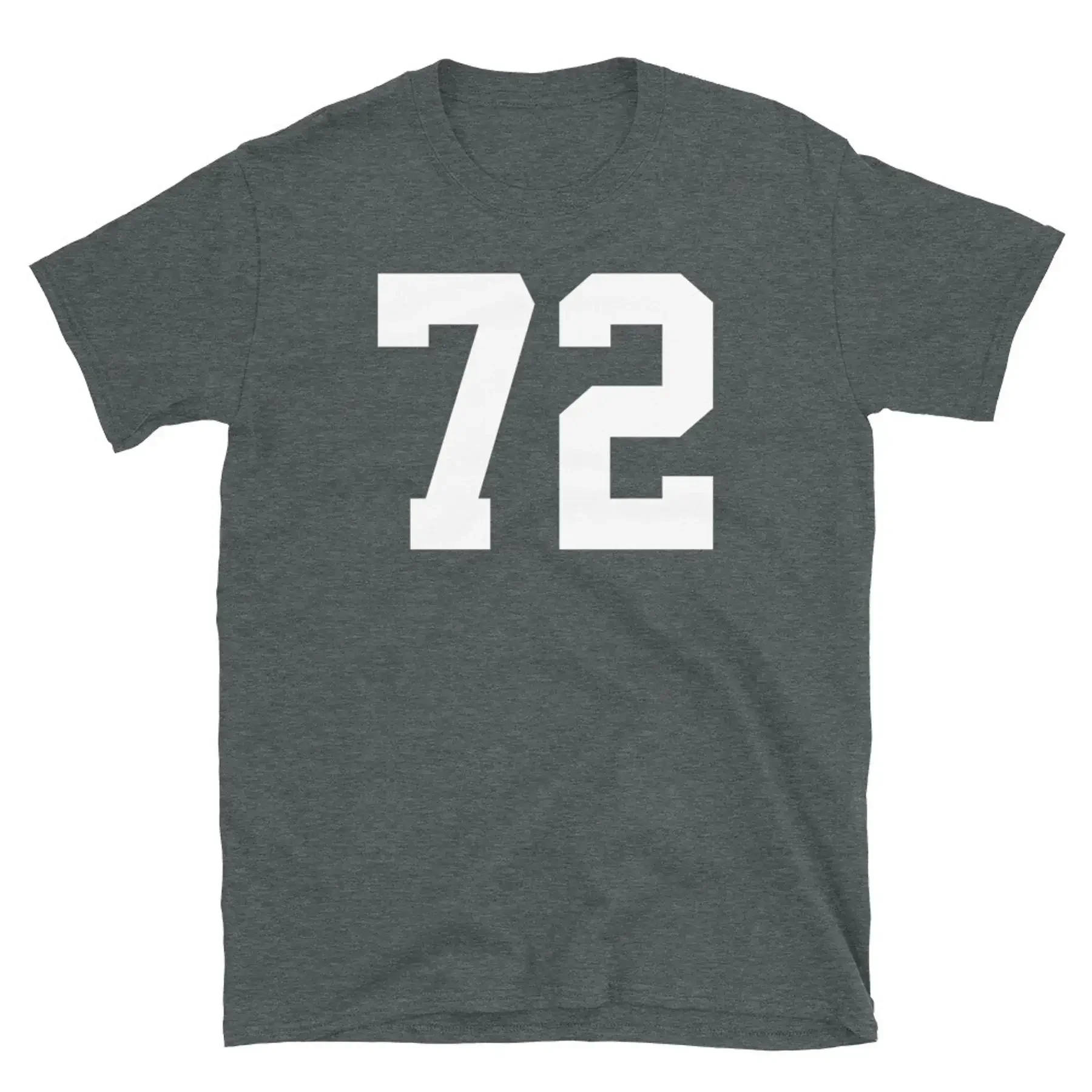 Team Uniform Jersey Number 72 Birthday Varsity Short Sleeve Unisex T Shirt