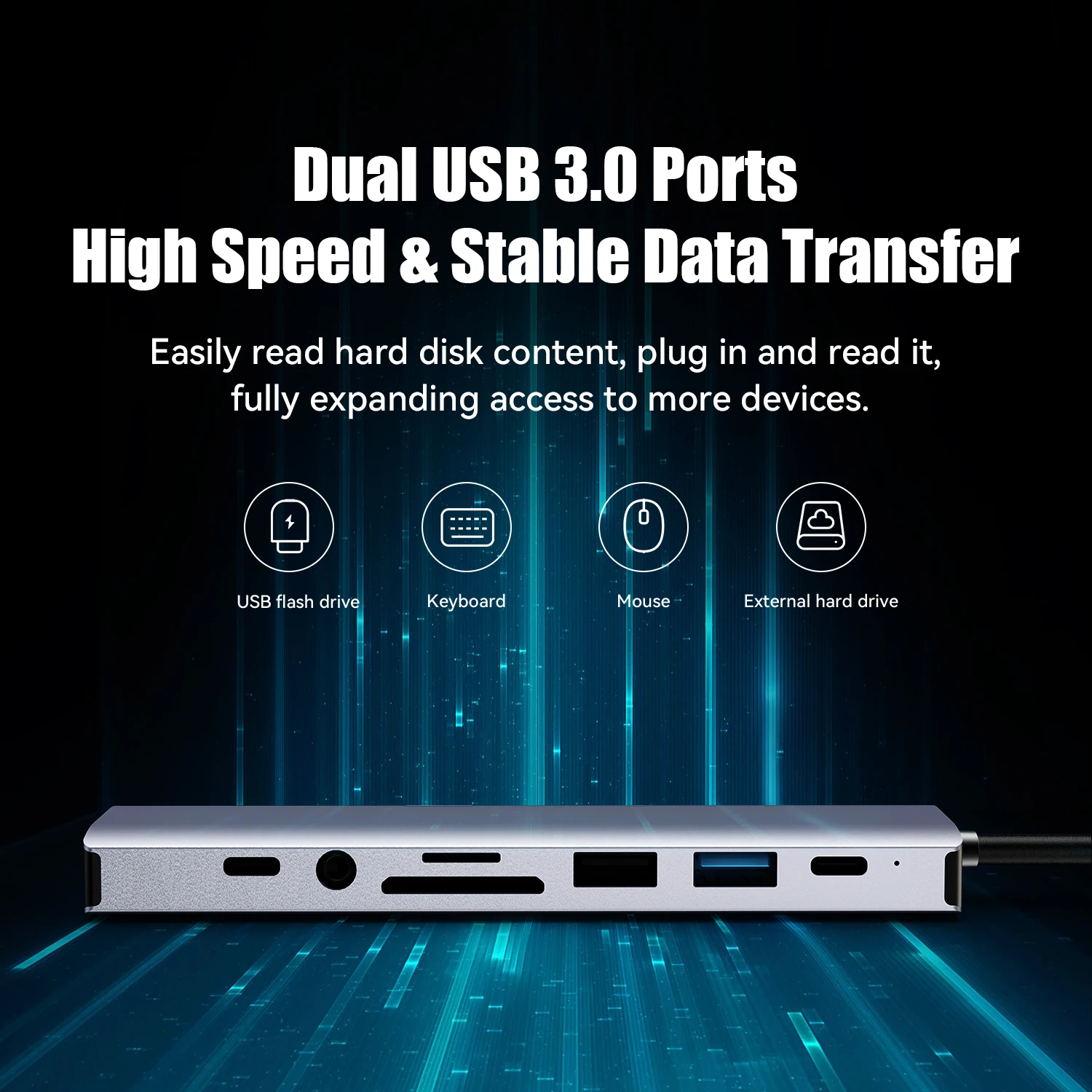 Концентратор типа C, 9-портовый концентратор с несколькими портами USB 3.0, разветвитель USB A USB C для ноутбука с удлинителем порта питания типа C для ноутбука, ПК, настольного компьютера