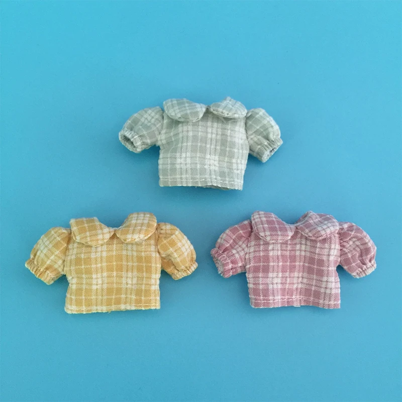 Ob11 Doll Clothes Doll puff-sleeved shirt Doll Denim Strap Pants For Nendoroids, Gsc, Ymy Body, Ufdoll, Obitsu11, 1/12bjd Doll view 3
