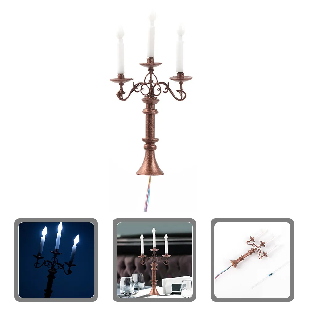 

Micro Landscape Light Miniature Metal ABS Candlestick Lamp DIY Decoration Mini Accessories Rustic Scene Layout Sand