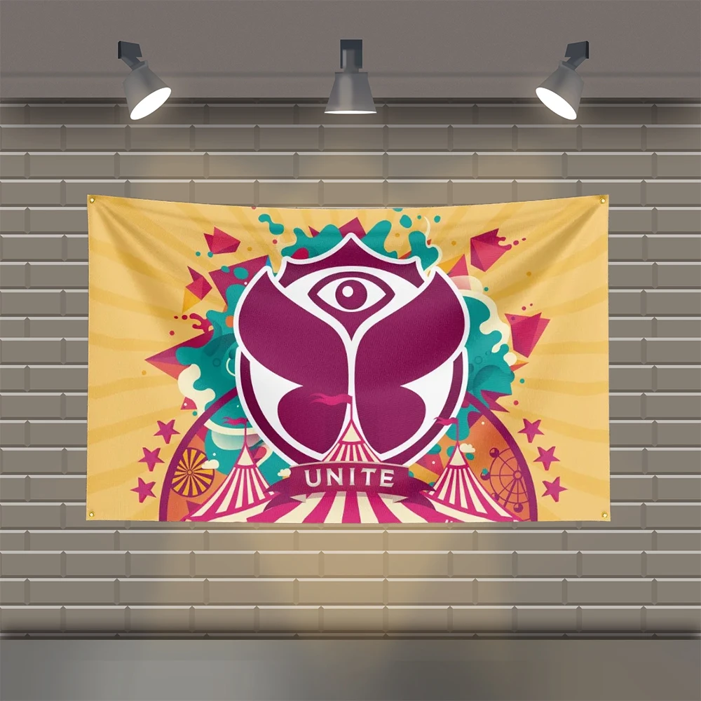 Tomorrowland-Bandera de Festival de música, banderas de música impresas de poliéster para decoración de garaje de habitación, 3x5 pies