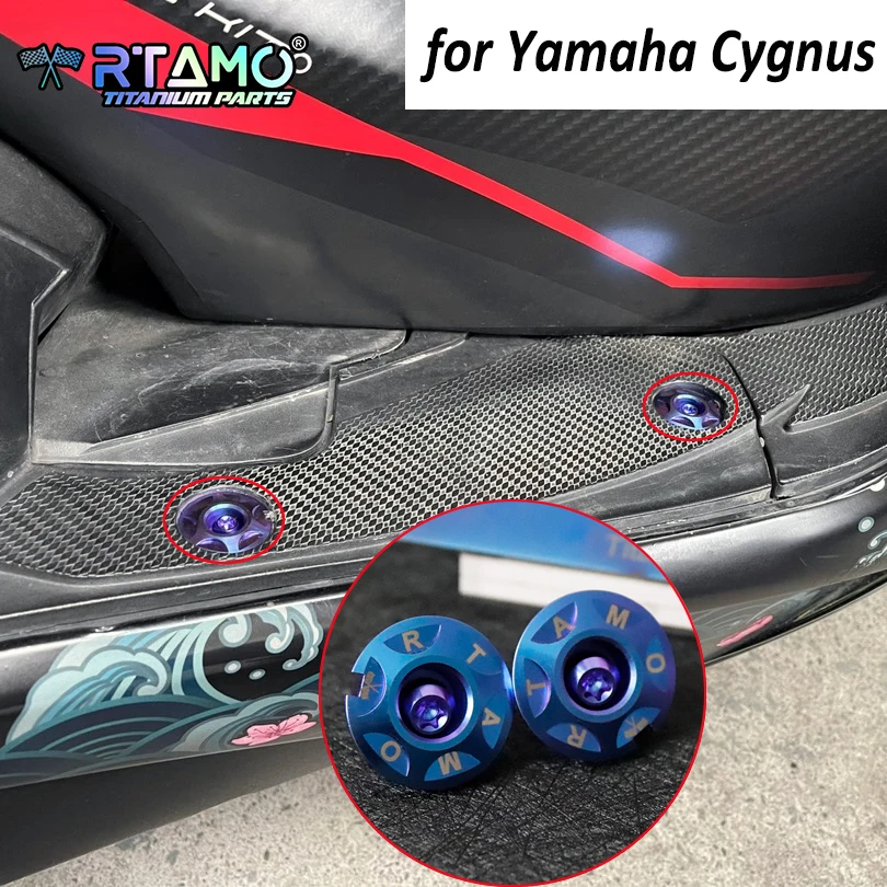 RTAMO Titanium Bolts M6 with Washer Footrest Plug with Screw for Yamaha Cygnus