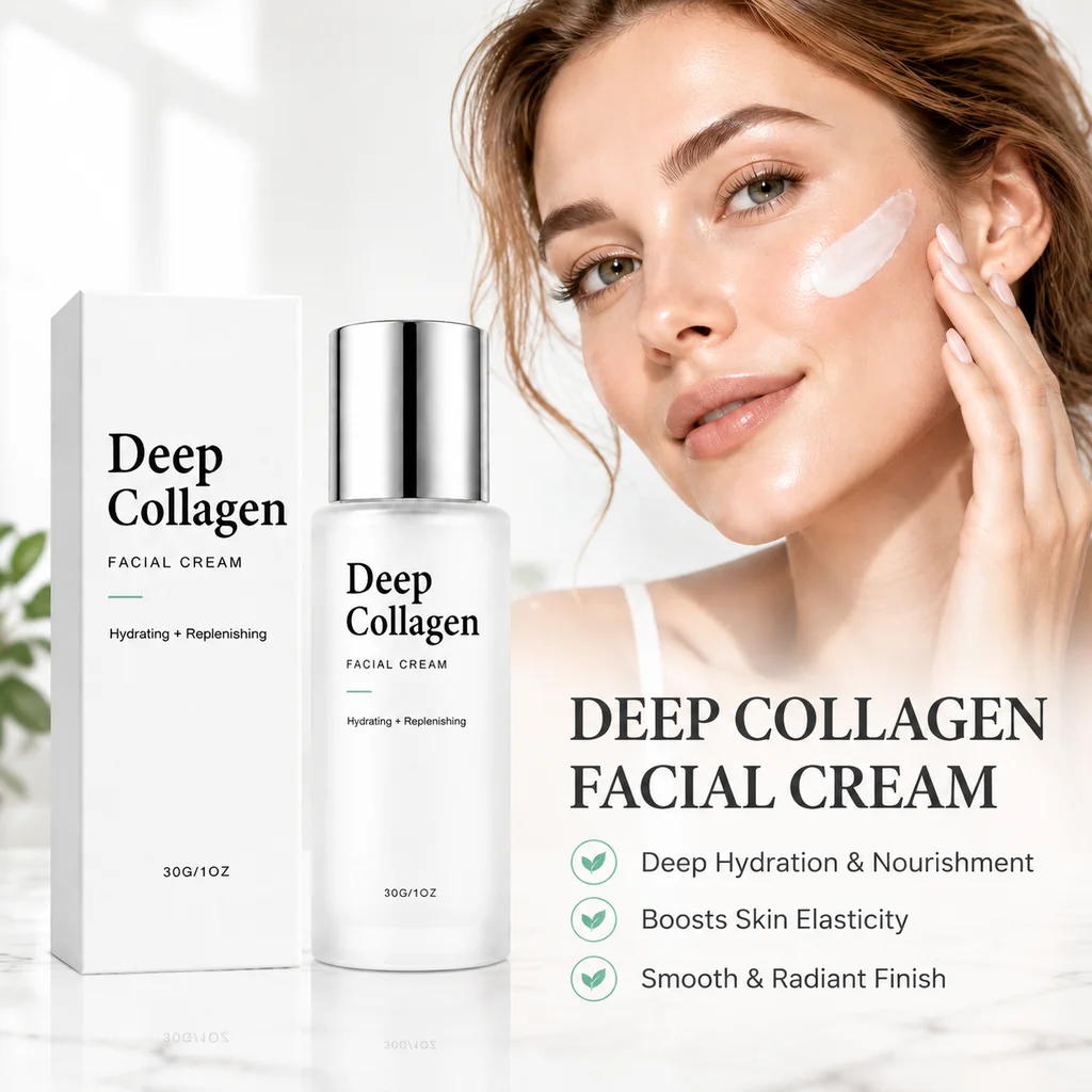 Deep Collagen Serum Revive Cream With CICA Extract,Lock Moisture Boosts Skin Elasticity Repair Rough Skin Barrier Facial Cream