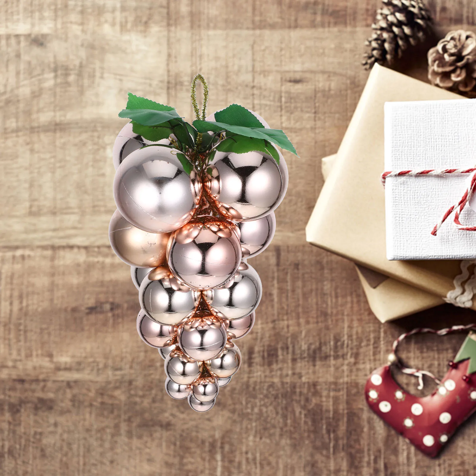 

Christmas Tree Hanging Ornament Shatterproof Artificial Grape String Ball Plastic Holiday Decoration Xmas Tree Pendant