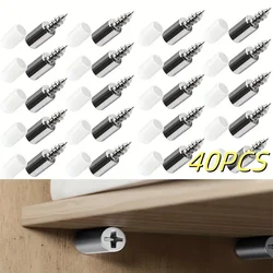 20/40Pcs Self-tapping Screws Cabinet Laminate Support Laminate Holder Screw Self Tapping Integrated Screw Cabinet Shelf Holder