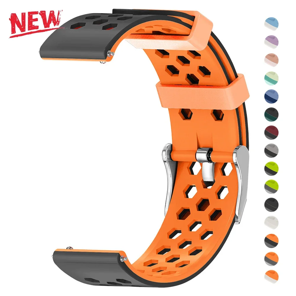 Hole Silicone Strap for Samsung Galaxy Watch 7 5 Pro 6 4 Classic 3 20mm 22mm Band for Samsung Watch Active2 Gear Bracelet