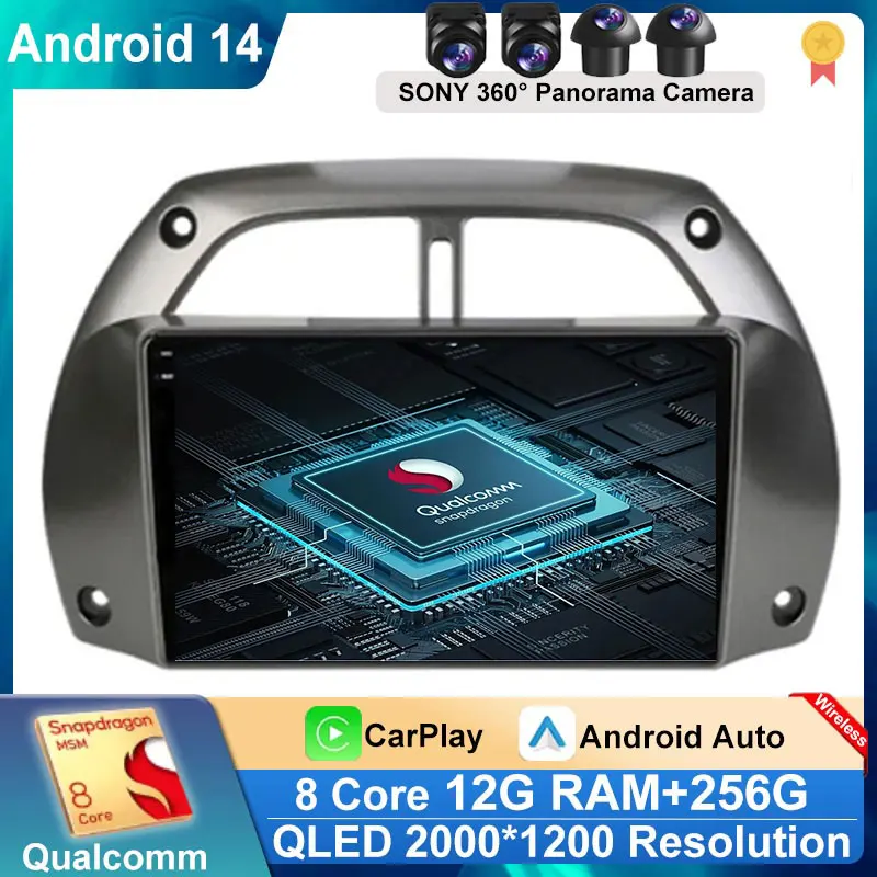 

Android 14 for Toyota RAV4 Rav 4 2001 2002 2003 2004 2005 2006 Car Radio Multimedia Player 2 Din Carplay Stereo GPS DVD