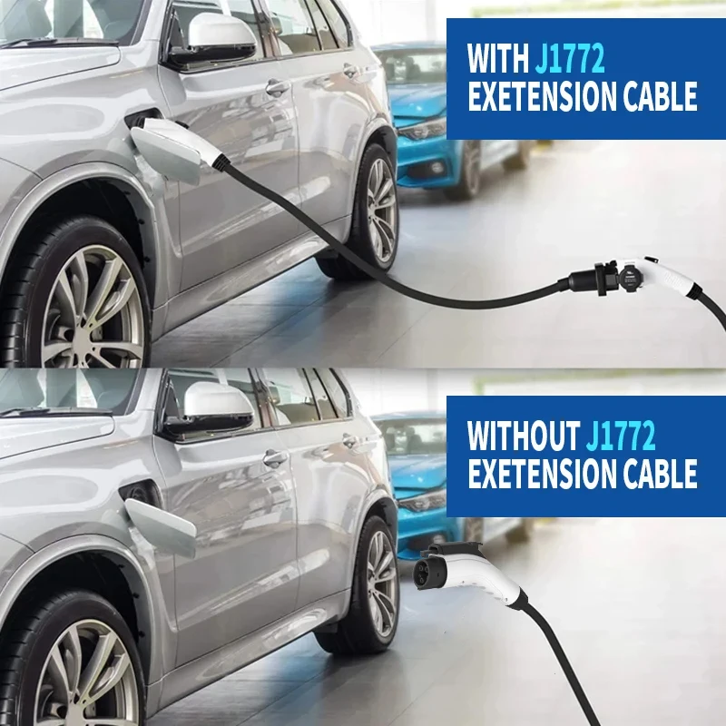 WUFEN شاحن سيارات كهربائية J1772 تمديد الحبل 50A ماكس 12KW نوع 1 إلى J1772 EV كابل شحن نوع 1 تمديد الحبل ل J1772 EVs/PHEVs