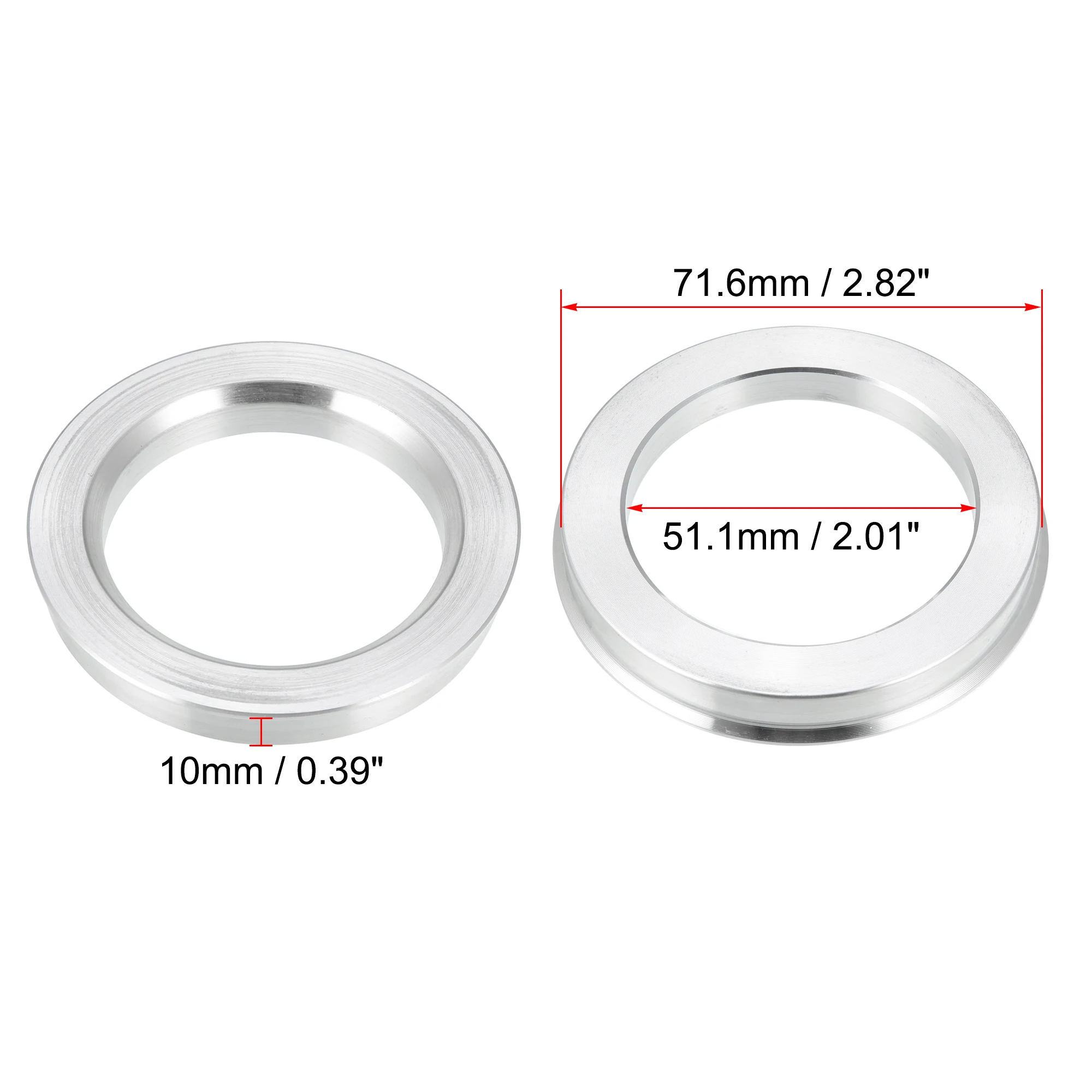 UXCELL 4pcs OD 71.6mm 72.6mm to ID 51.1mm 54.1mm 58.6mm 66.6mm 70.1mm Aluminium Alloy Car Hub Centric Rings Wheel Bore Spacer