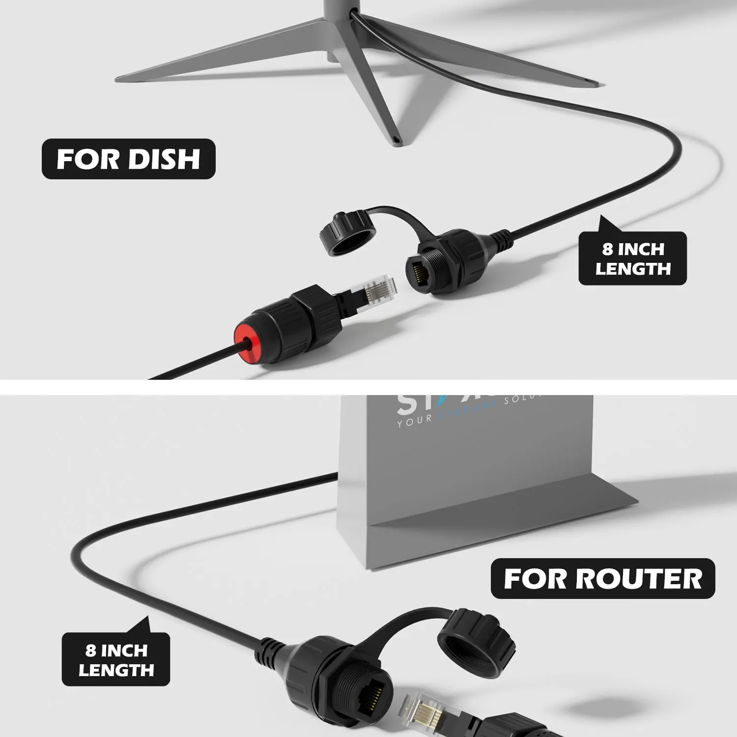 STARGEAR wtyczka Starlink SPX do adapterów RJ45 wodoodporna kabel Starlink RJ45 żeńskie Connnectors do Starlink V2 Dishy & Router