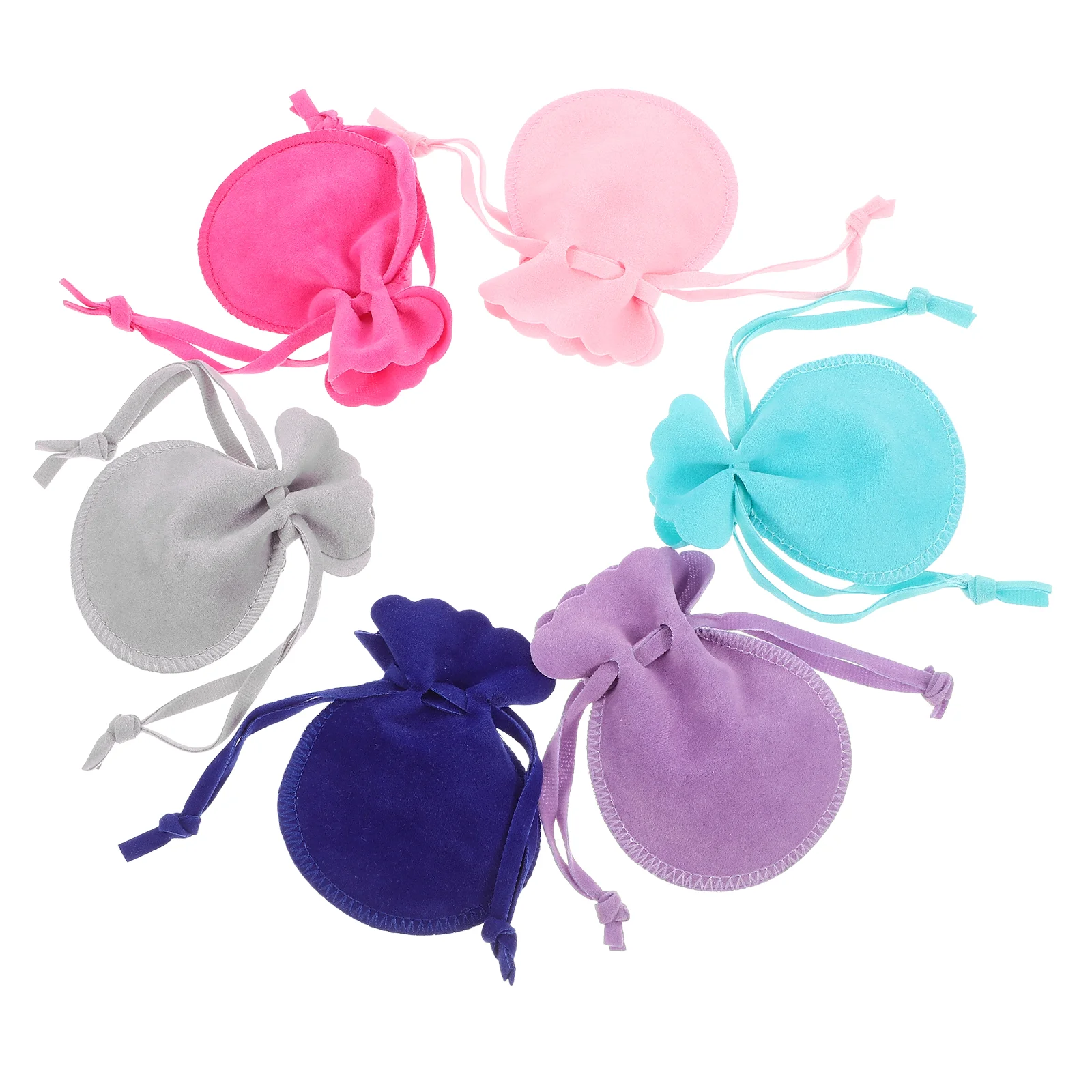 Drawstring Gift Treat Bags, Organizador De Jóias, Pequenos Sacos, 6Pcs