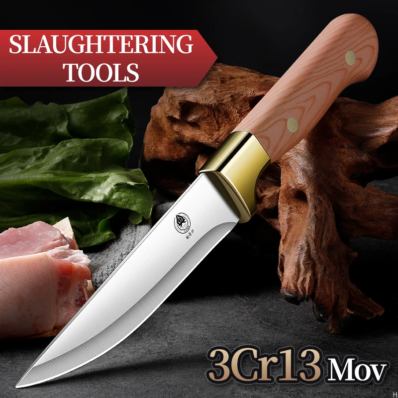 1/3PCS Hand forged steel bone cutting knife, slaughter knife, meat selling knife, sheep cutting knife, pig cutting knife