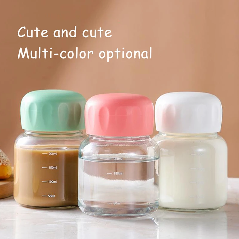 Mini tazza di grasso da 200 ml con tazza d'acqua in vetro graduato, tazza di succo portatile estiva, contenitore per bevande, regalo per la casa da viaggio