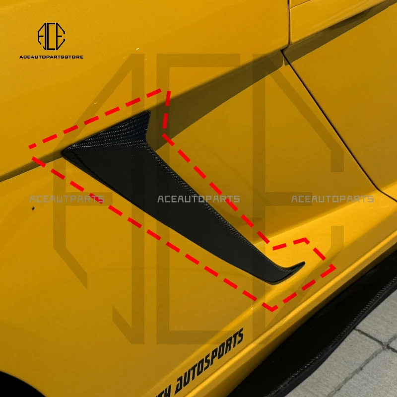 Para lamborghini gallardo lp550 lp560 lp570 fibra de carbono lado ventilação cobre realcarbono lado entrada de ar capa corpo kit