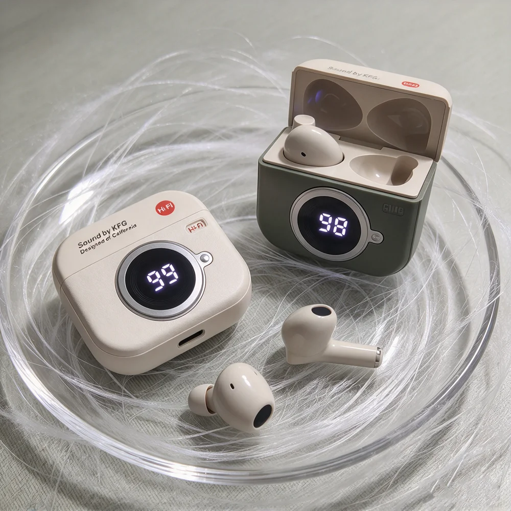 TWS Bluetooth Earphones Bluetooth Earbuds Deliver Rich Stereo Details Soft Ear Pads Simple Operation for Podcasts