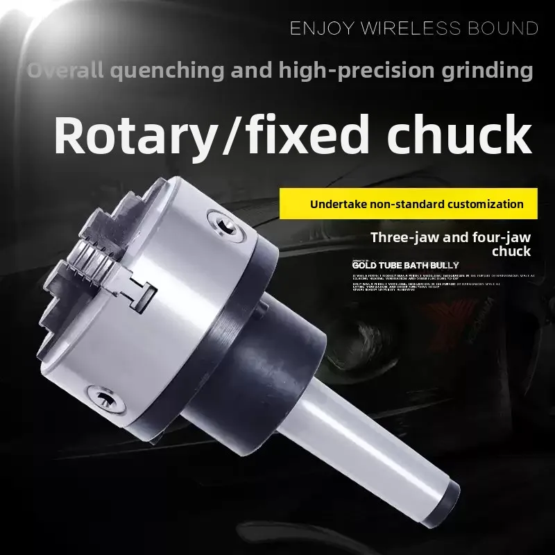 MT4 Taper Shank 3-Jaw 4-Jaw Rotary Chuck Tailstock Fixed Fixture Spare Parts Fit No.5 No.6 Lathe Grinder Metal Turning