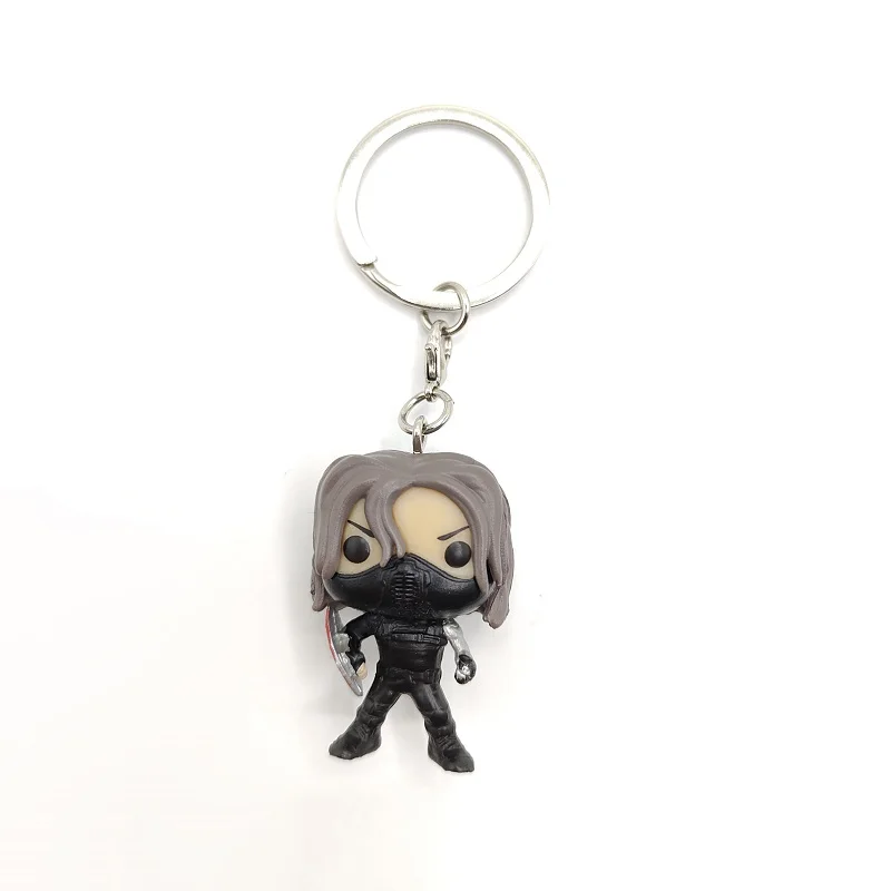 Pocket Keychain Iron Man Winter Soldier Vinyl Action Figure Toy Collection Model Doll Gift